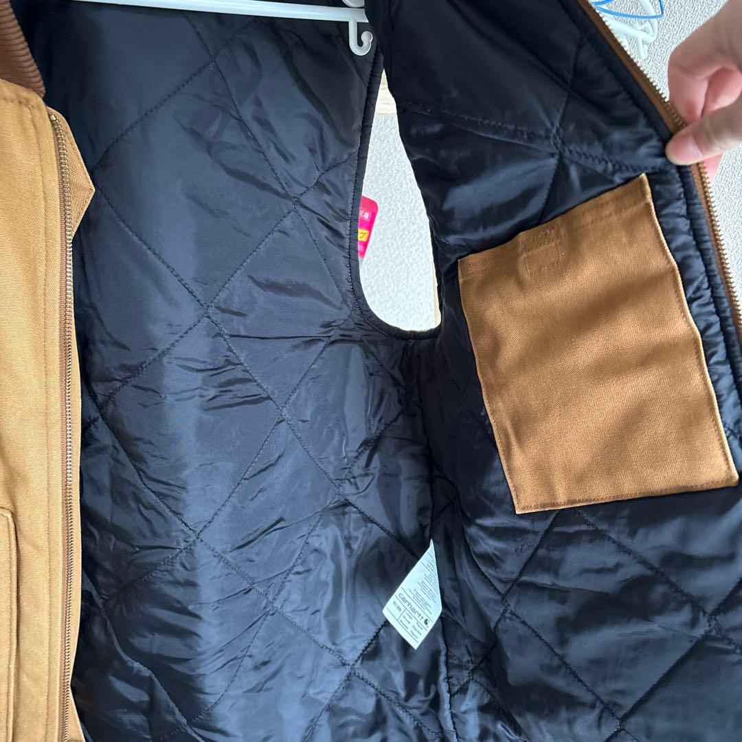 美品　Carhartt ブラウン ジッパーベスト Lサイズ