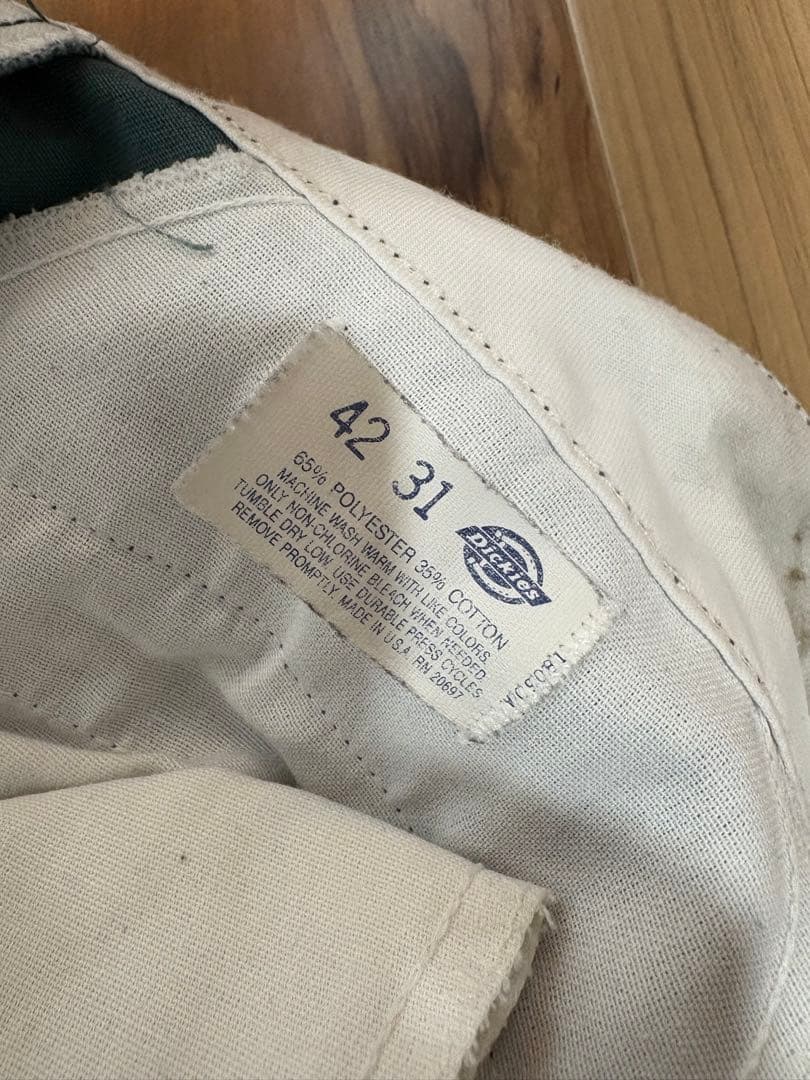 80s/USA製ディッキーズ874チビタグワークパンツリーバイスカーハート緑
