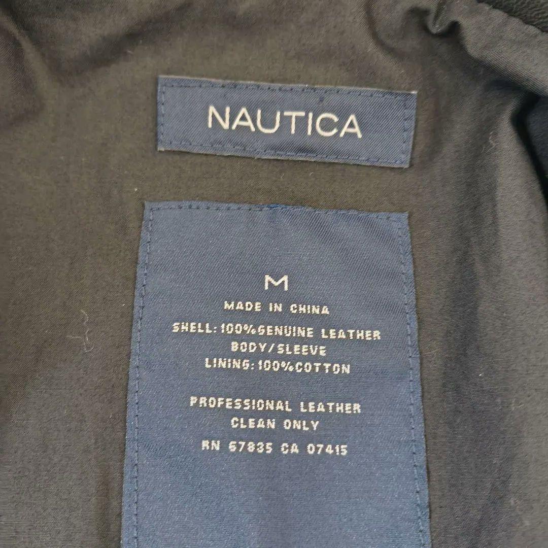 NAUTICA ブラック レザー ジャケット M 羊革