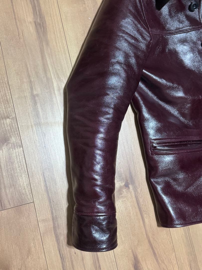 Y2 LEATHER アリニンホースカーコート　チェリー