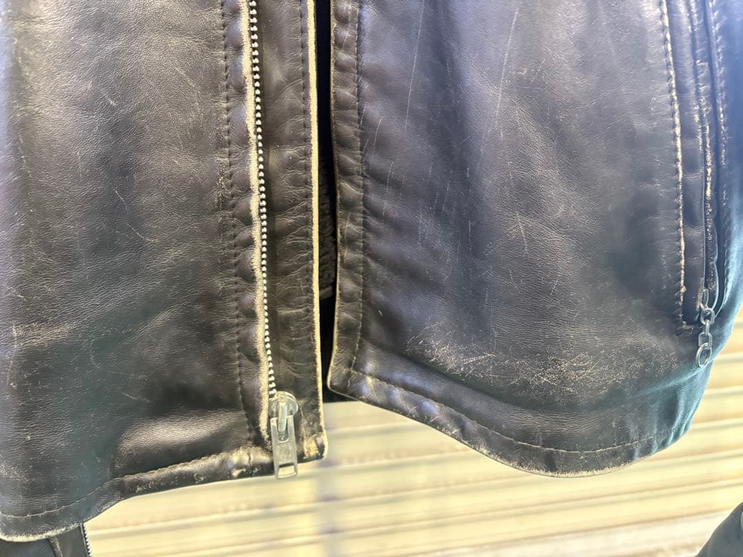 Schott ブラック シングルライダース 44