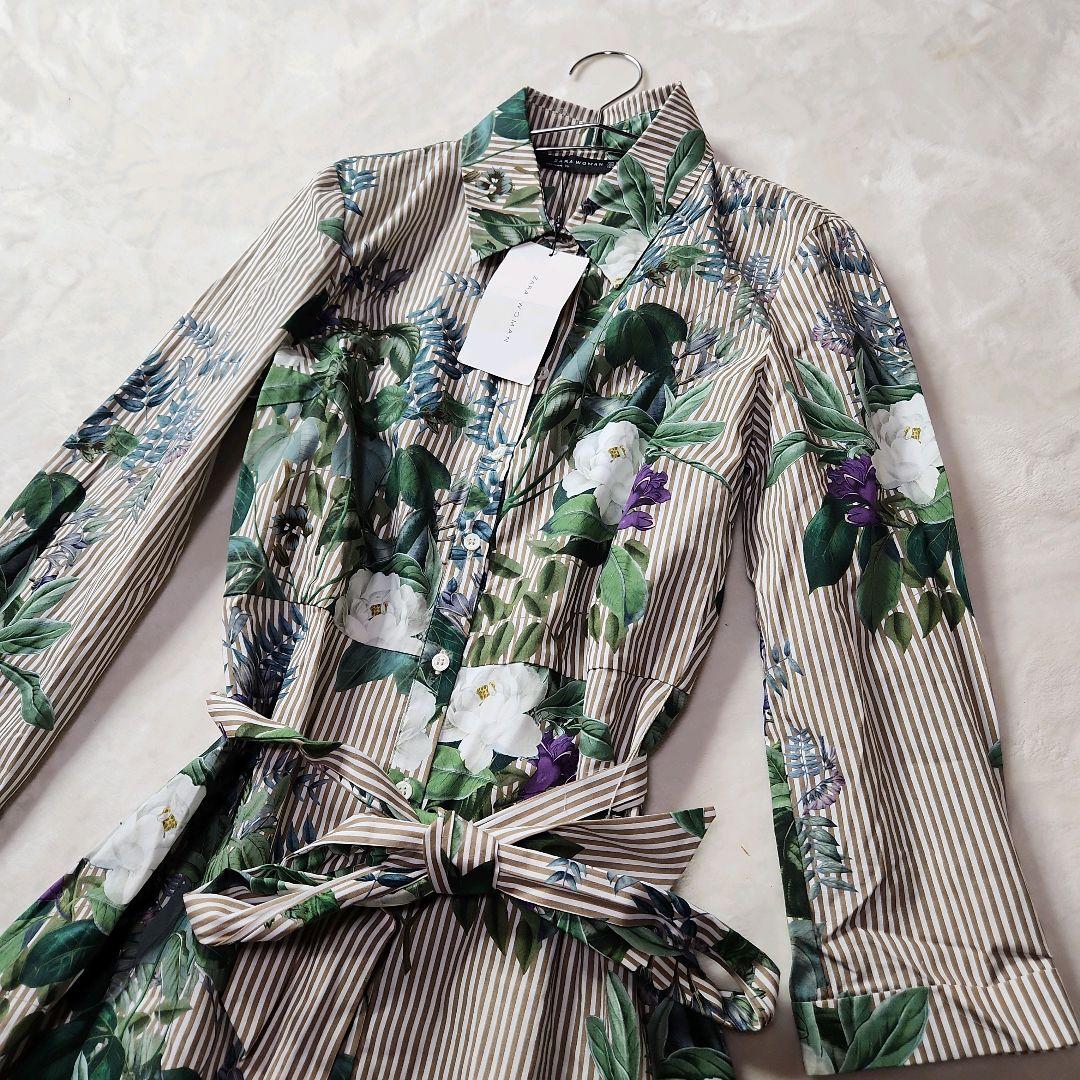 新品タグ付き ZARA ボタニカル柄 ロングワンピース ガウン 2WAY 完売