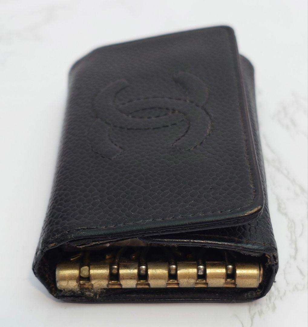 特価【CHANEL】キーケース/2点セット/キャビアスキン/黒/ピンク/