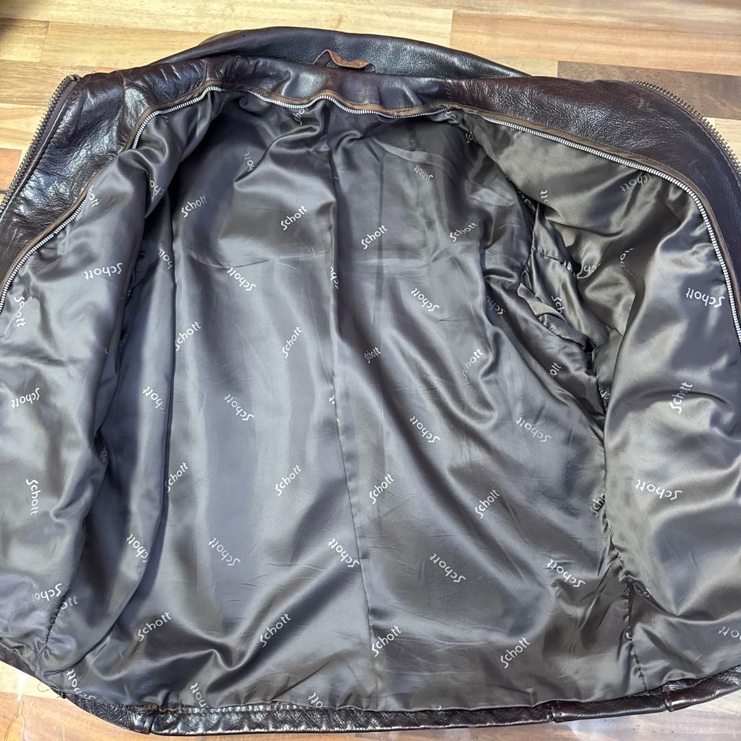 Schott レザージャケット642VSサイズ40レッドブラウン