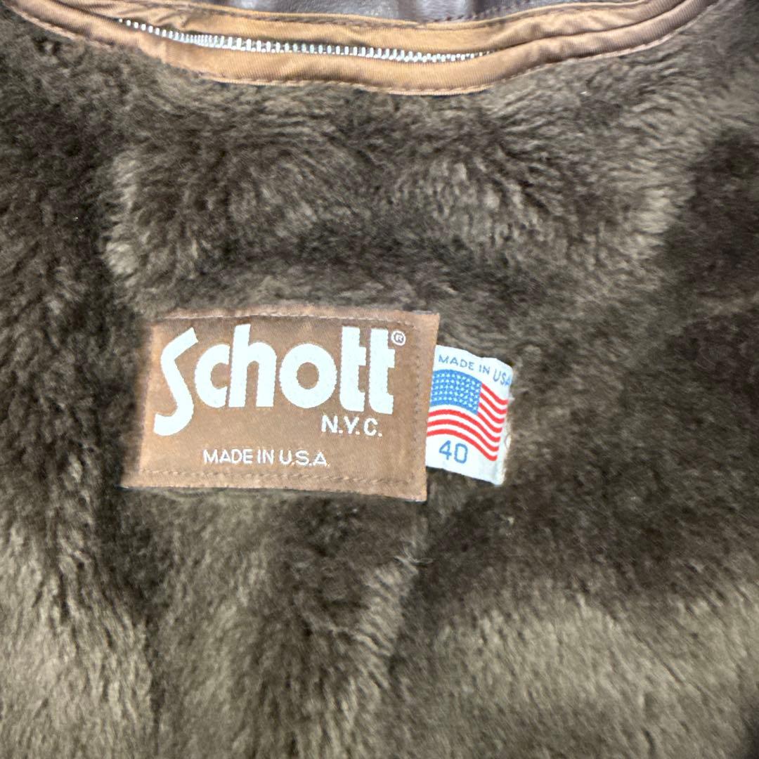 Schott レザージャケット642VSサイズ40レッドブラウン