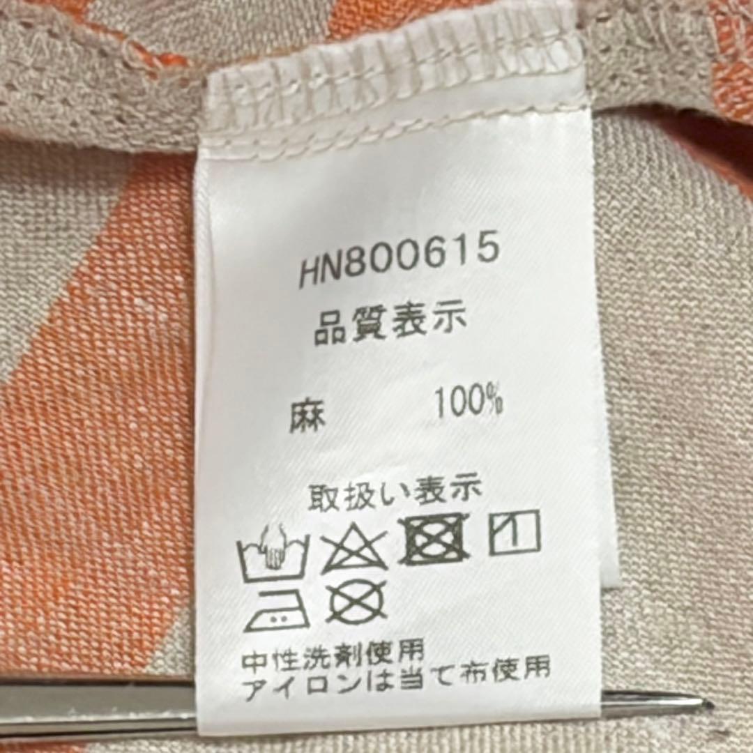 ICHI Antiquites ワンピース　リネン100% ラティスチェック