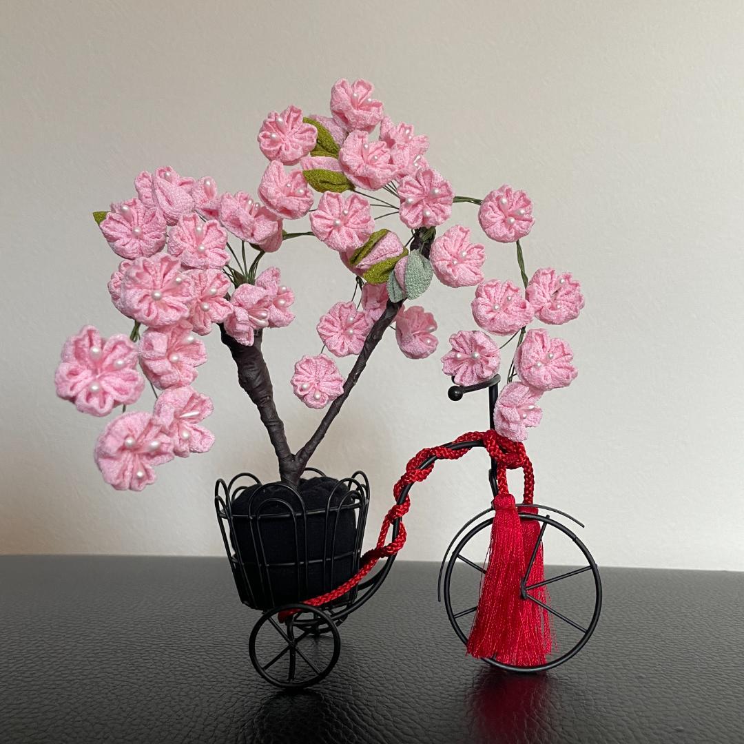 卒業式　しだれ桜　さくら　ギフト　つまみ細工　ちりめん　桜　インドア花見