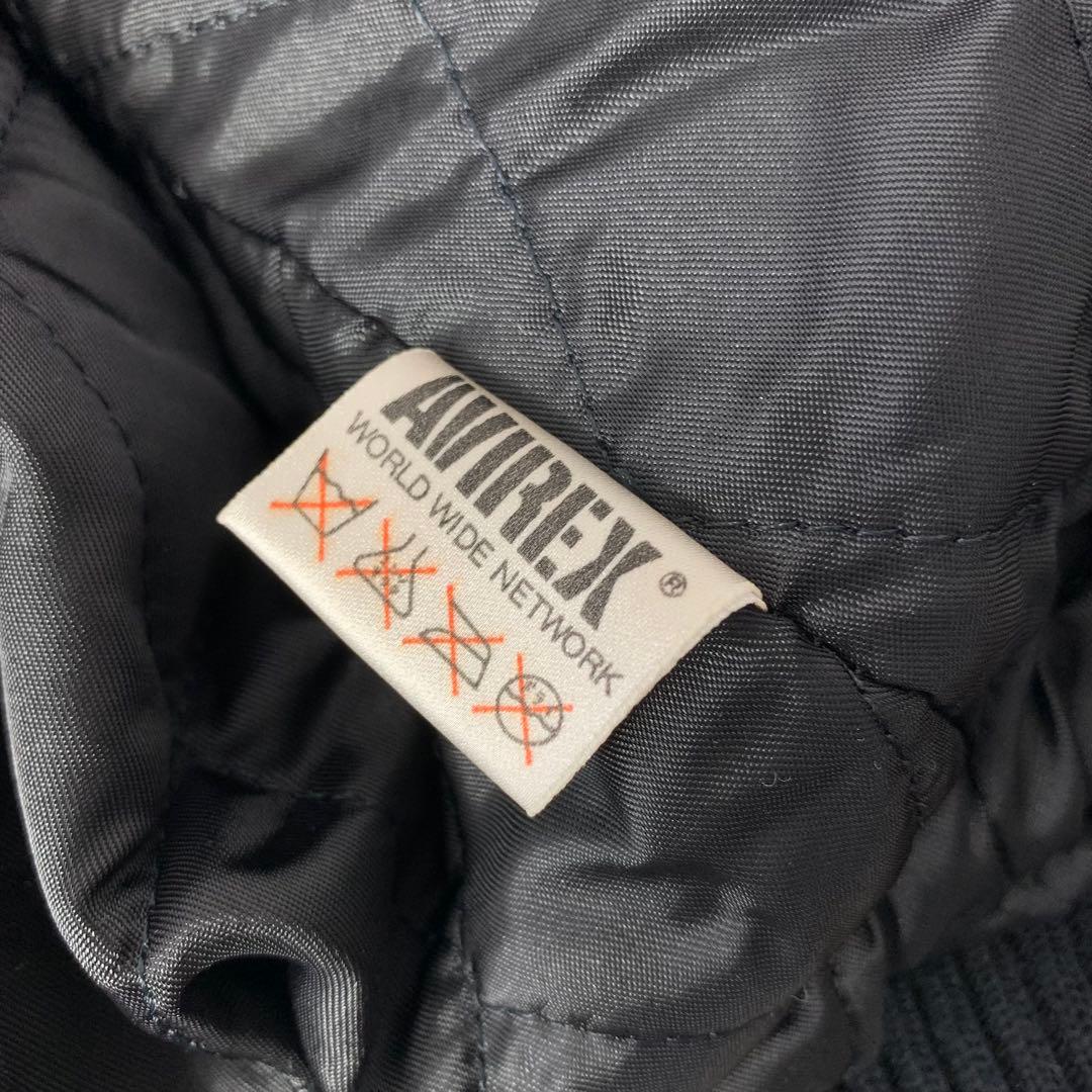 80s avirex leather varsity jacket S 刺繍
