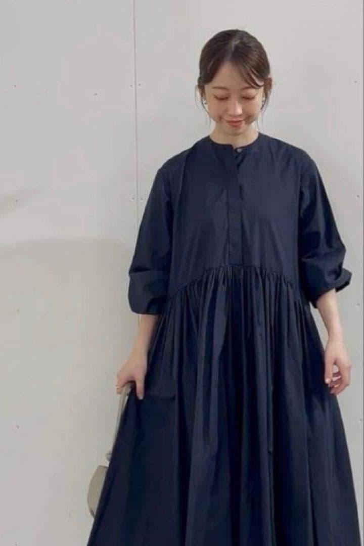 【ビアズリー】ギャザーロングワンピース　定番大人気