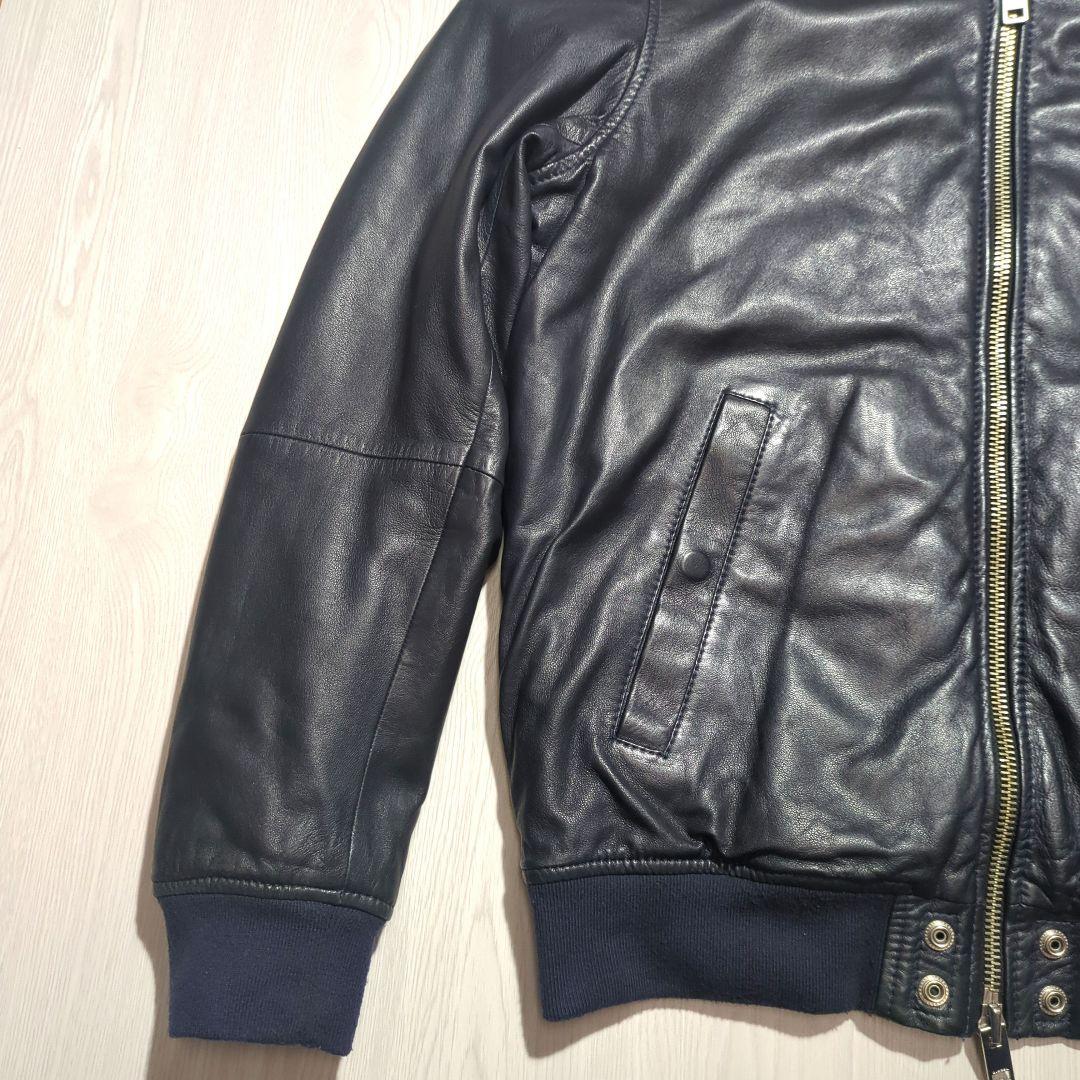 た*目様 DIESEL　ラムレザー　ジャケット　フーディー　ダブルジップ　フード
