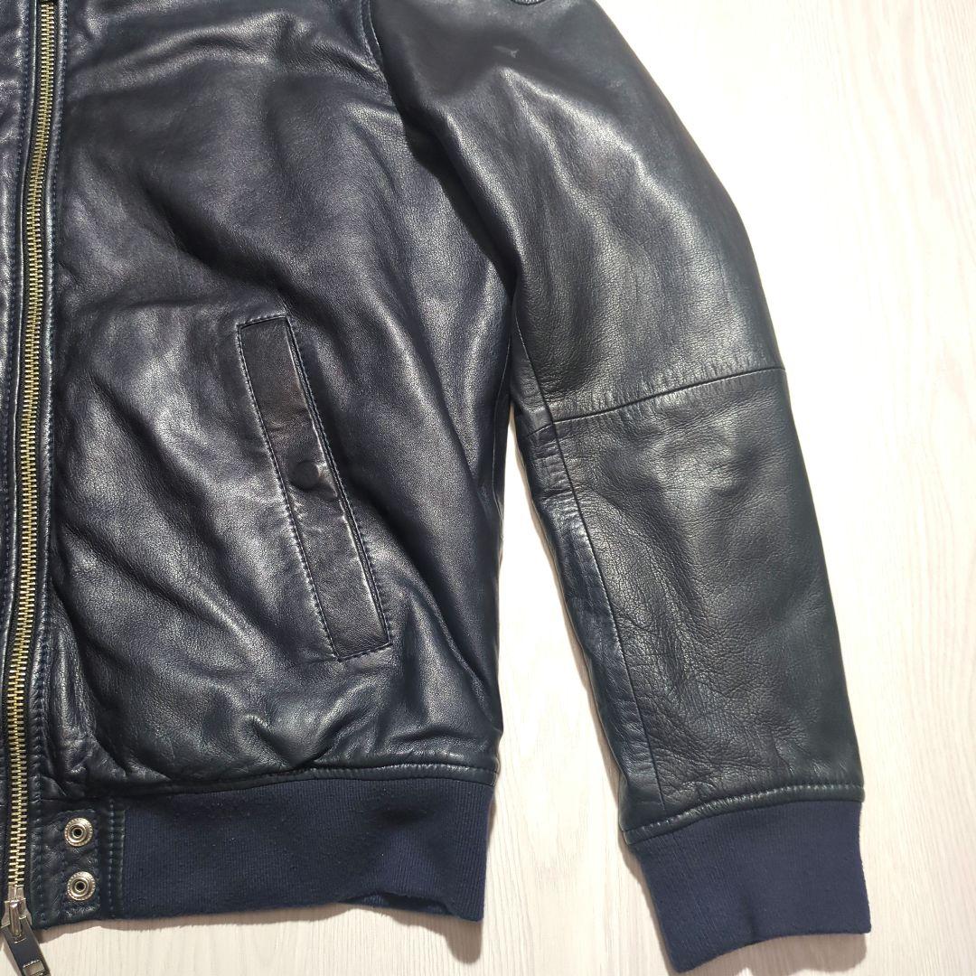 た*目様 DIESEL　ラムレザー　ジャケット　フーディー　ダブルジップ　フード