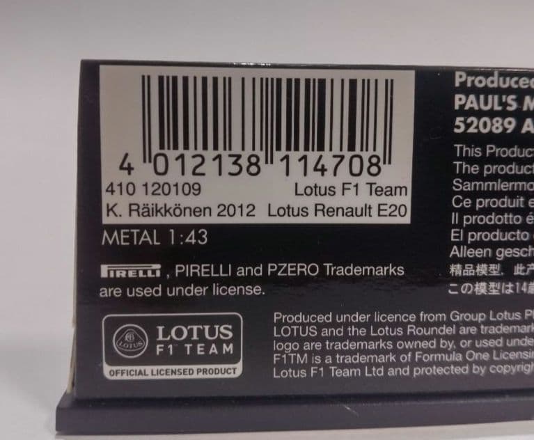 MINICHAMPS 1/43 ロータス E20 K. RAIKKONEN