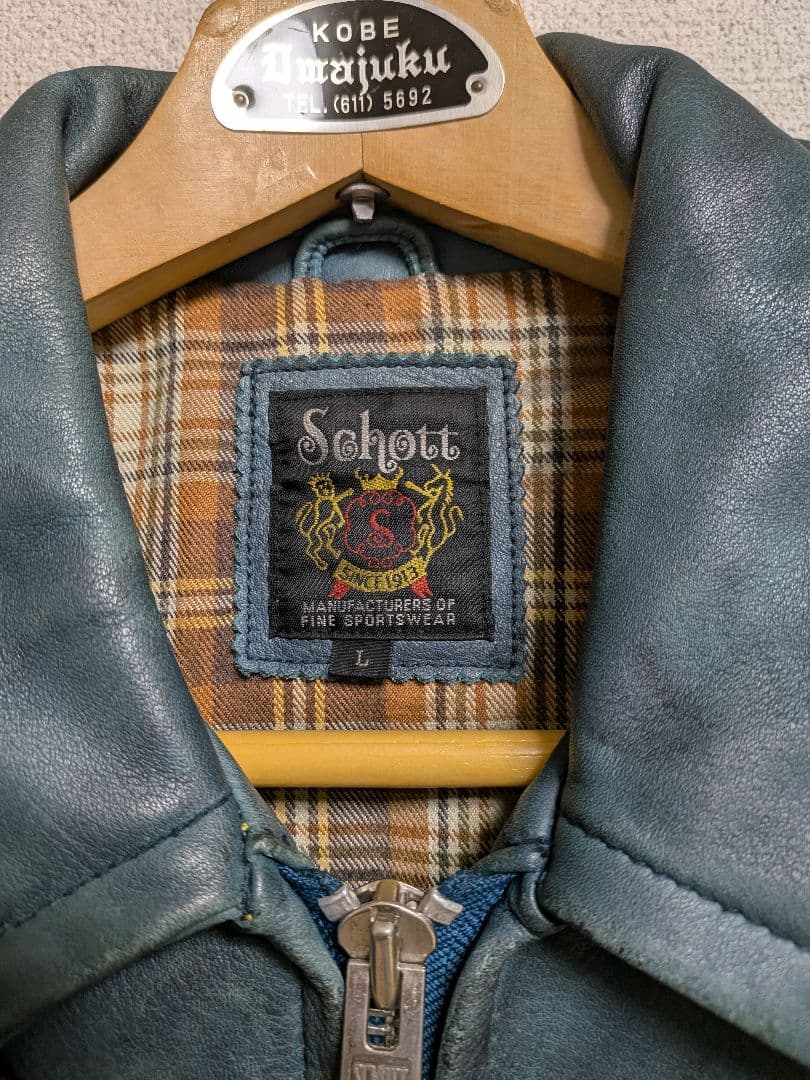 希少品 SCHOTT ライダースジャケット ワッペン Ｌサイズ レザー