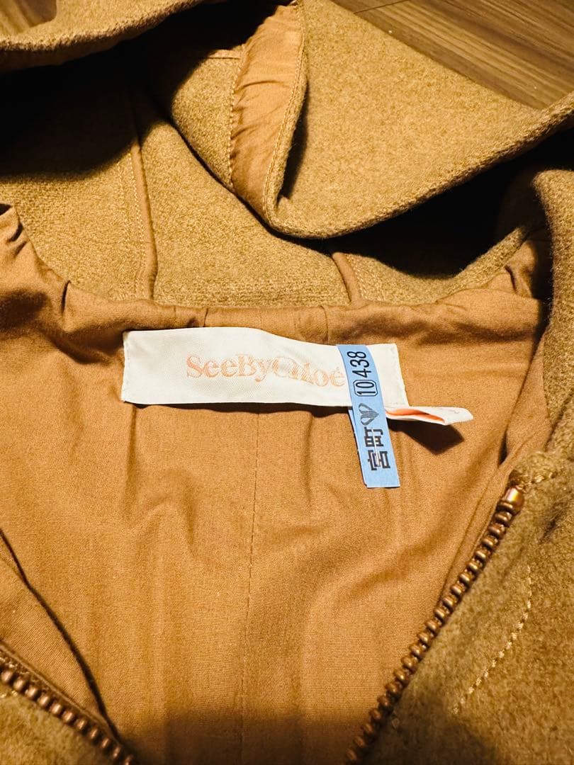 【極美品】See By Chloé フード付きポンチョ S キャメル