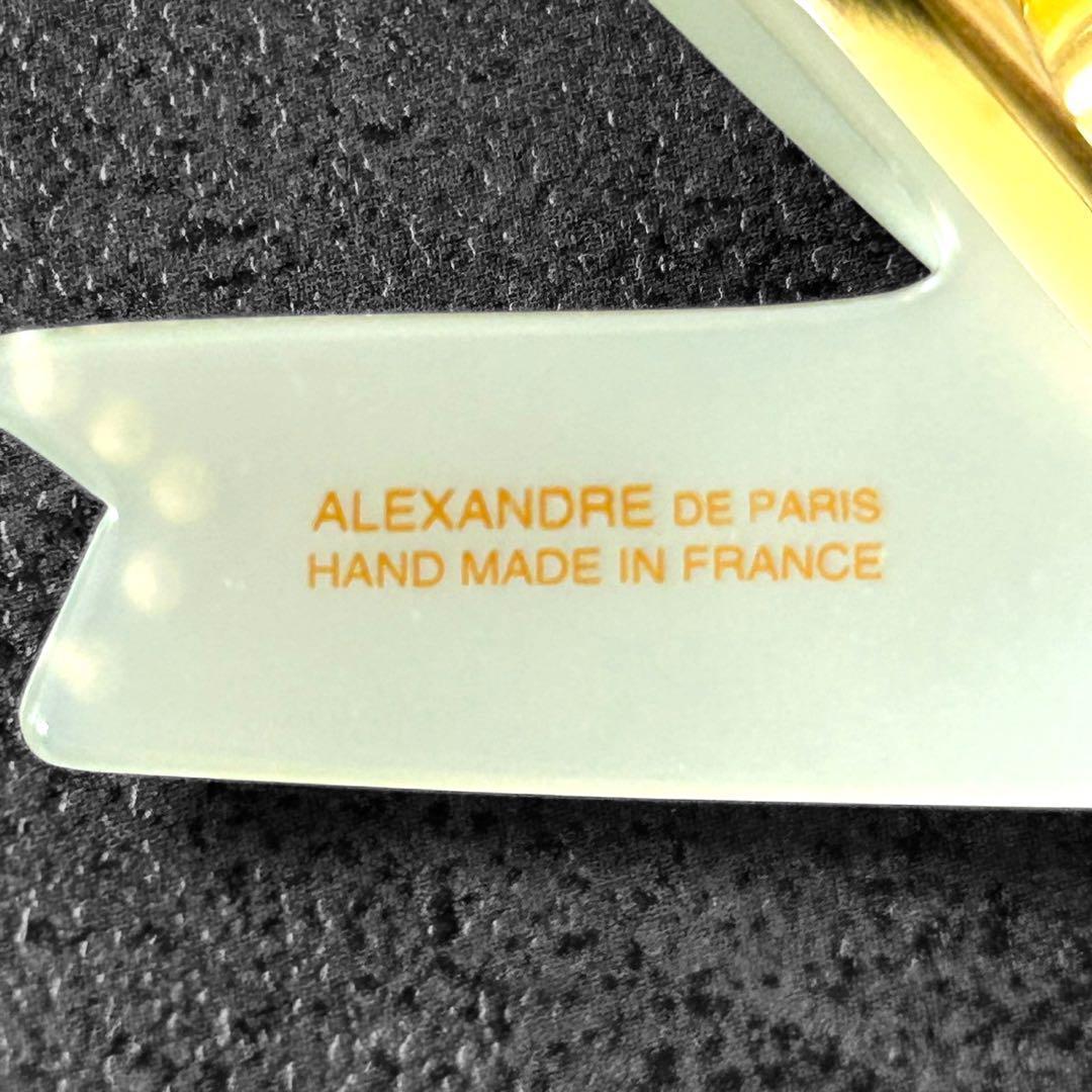 ヘアアクセサリー ALEXANDRE DE PARIS White ribbon barrette