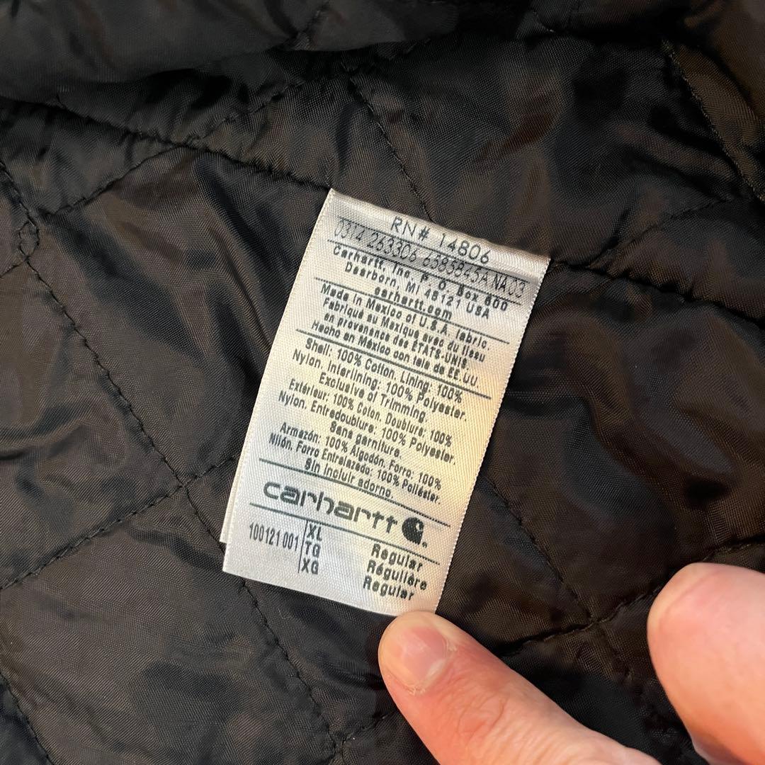 【p9】00s Carhartt ダックフーデッドベスト ブラック メキシコ製