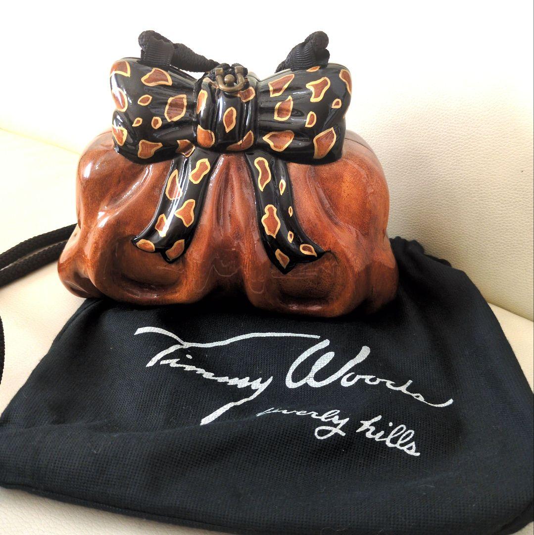 TIMMY WOODS ティミーウッズ リボン型 ショルダー ポシェット 木製