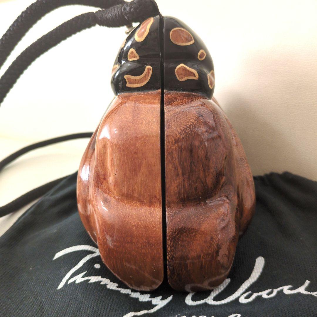 TIMMY WOODS ティミーウッズ リボン型 ショルダー ポシェット 木製