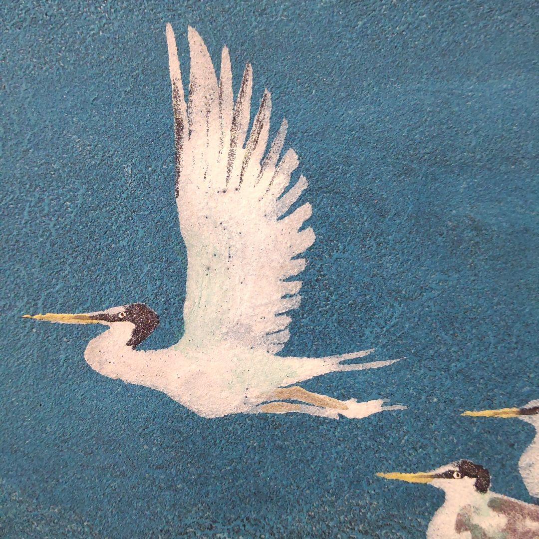 こ*よ様 希少【真作保証】　日本画家　市野龍起「鳥」　肉筆色紙絵画
