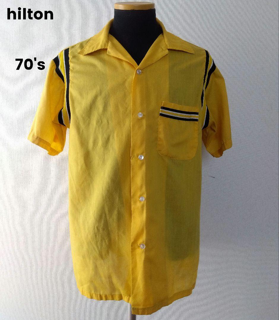 【HILTON】70s USA製 ヴィンテージ ボーリングシャツsizeL