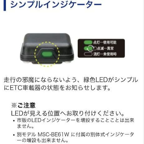 バイク用　ETC　車載器　ミツバ　BE61　（検索用）ETC2.0　1045