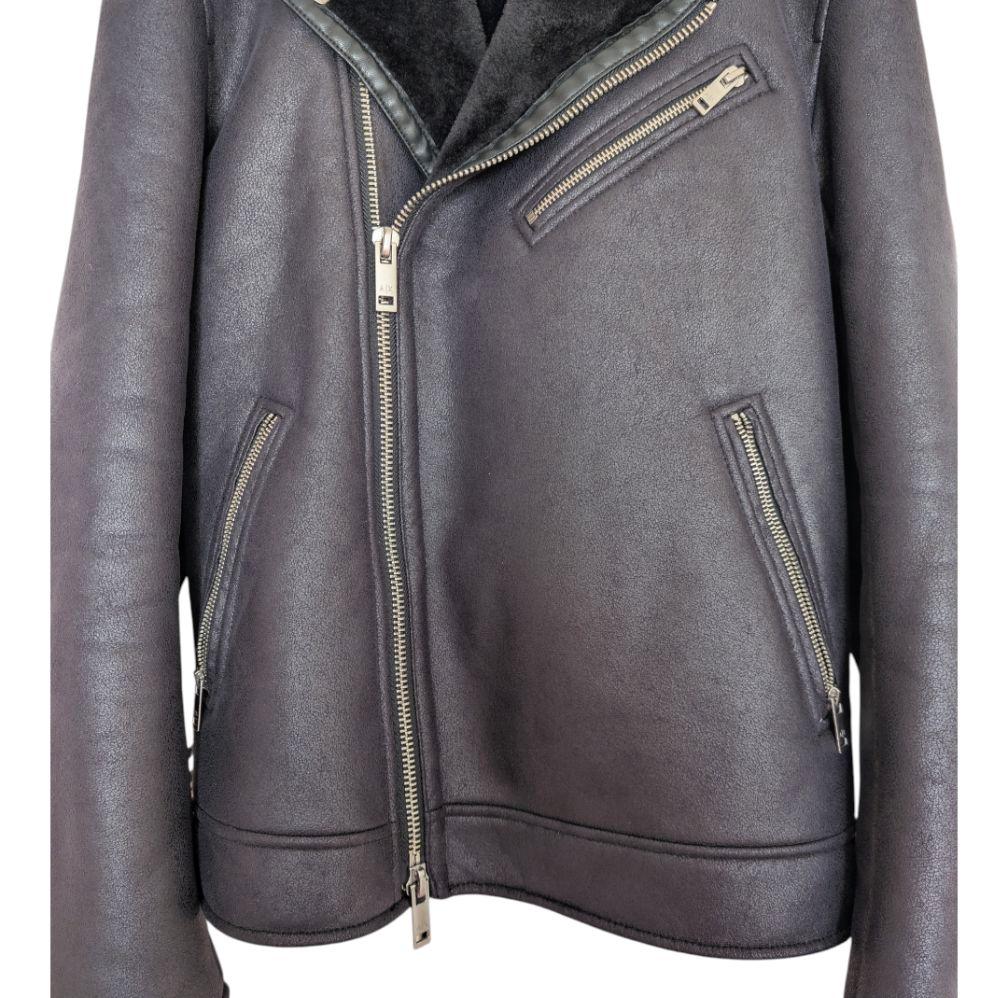 ARMANI EXCHANGE ムートンダブルライダース　フェイクレザー