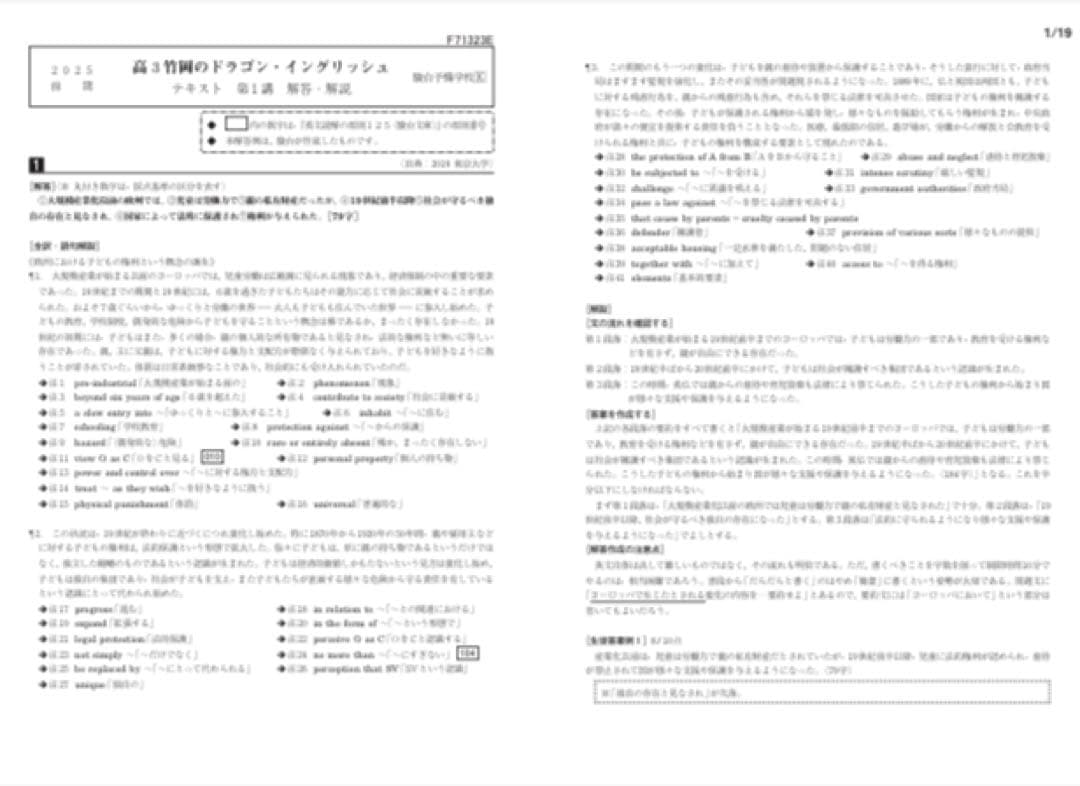 ［2025年度版］駿台高3竹岡のドラゴンイングリッシュ前期後期フルセット