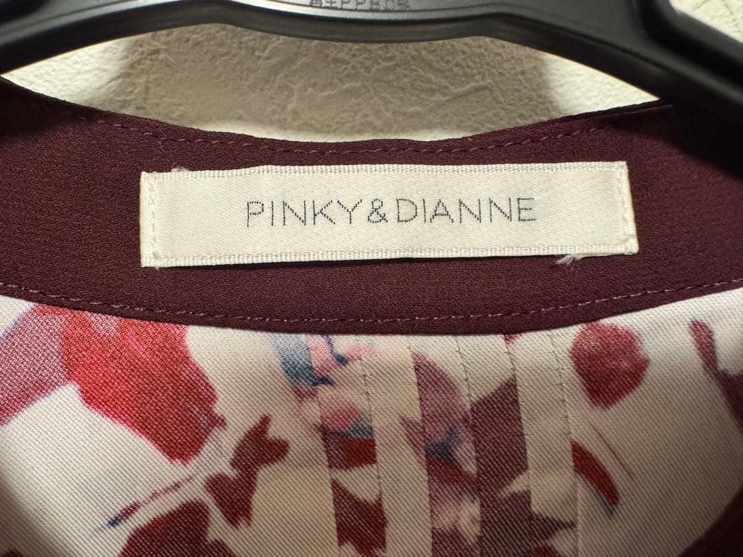 【美品】PINKY&DIANNE 花柄リボンブラウス 38 M