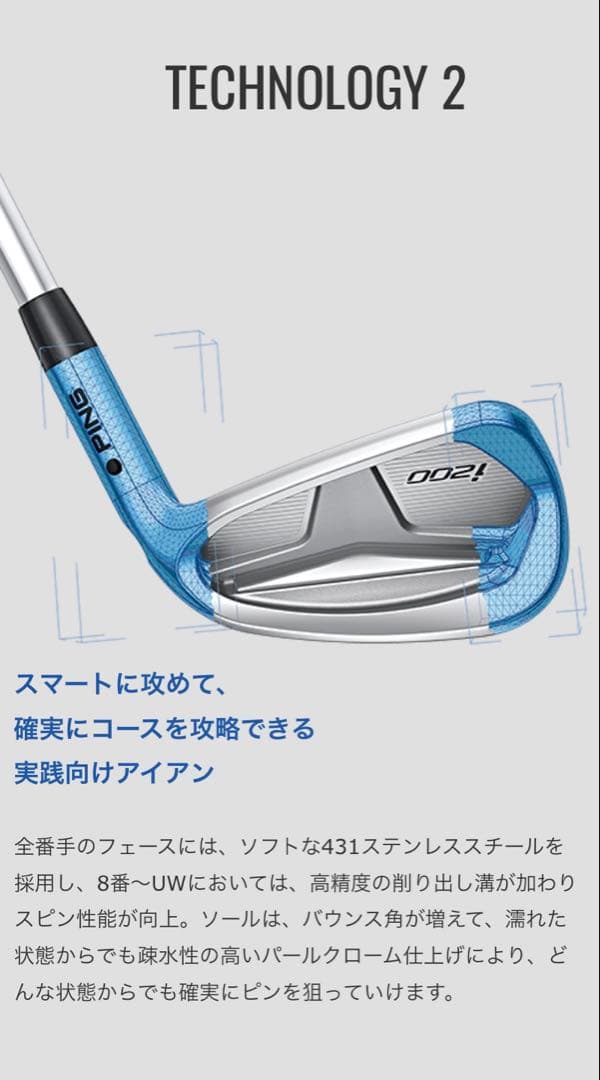 PIGN ピン　i200 アイアンセット　5〜W 6本