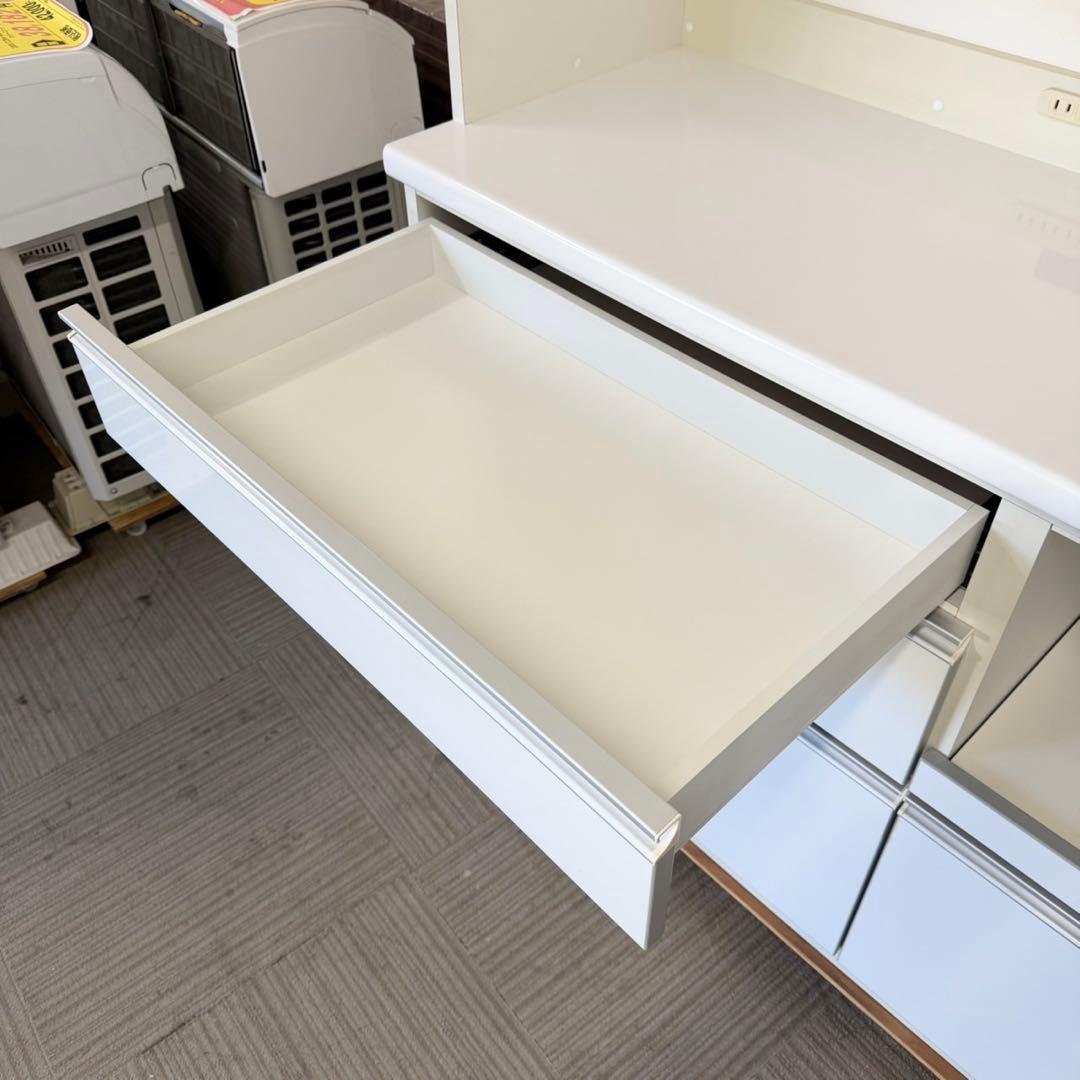 高級♪ 丸仙工業 114cm幅キッチンボード 食器棚 収納家具 鏡面仕上げ