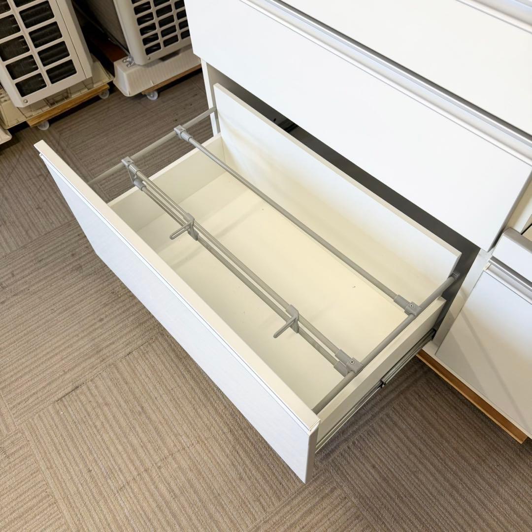高級♪ 丸仙工業 114cm幅キッチンボード 食器棚 収納家具 鏡面仕上げ