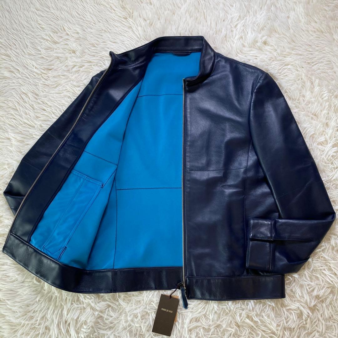 新品未使用 COMME CA MEN コムサメン ラムレザーシングルライダース
