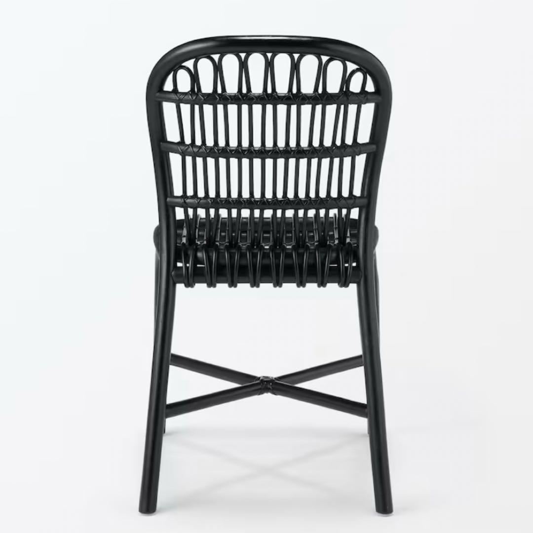 【直接引取限定】無印良品　MUJI ラタンチェア　黒