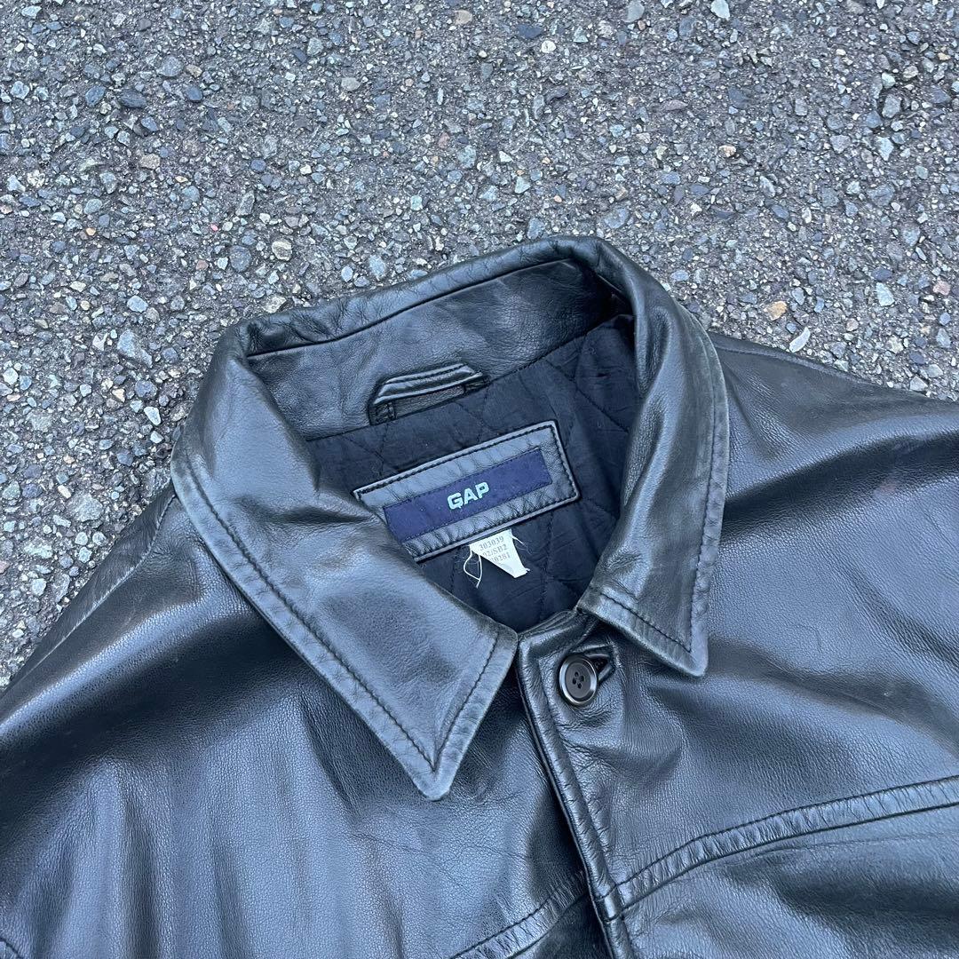 00s初期 OLD GAP レザーカーコート 裏地中綿キルティング 野村訓市着用