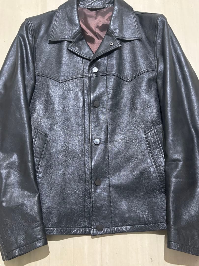 paulsmith ブラックレザージャケット archive darkwear