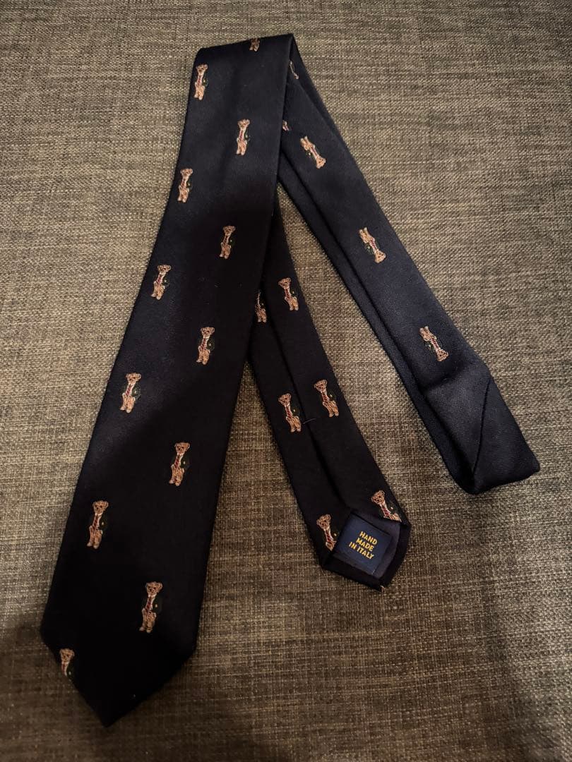 Polo Ralph Lauren ネイビー犬柄ネクタイ