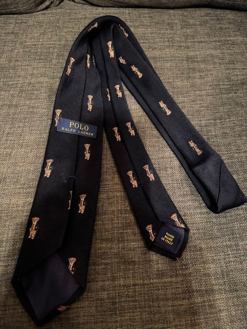 Polo Ralph Lauren ネイビー犬柄ネクタイ