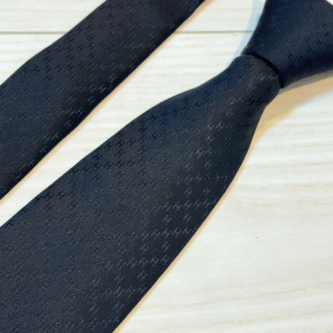 HERMES エルメス ネクタイ ブラック