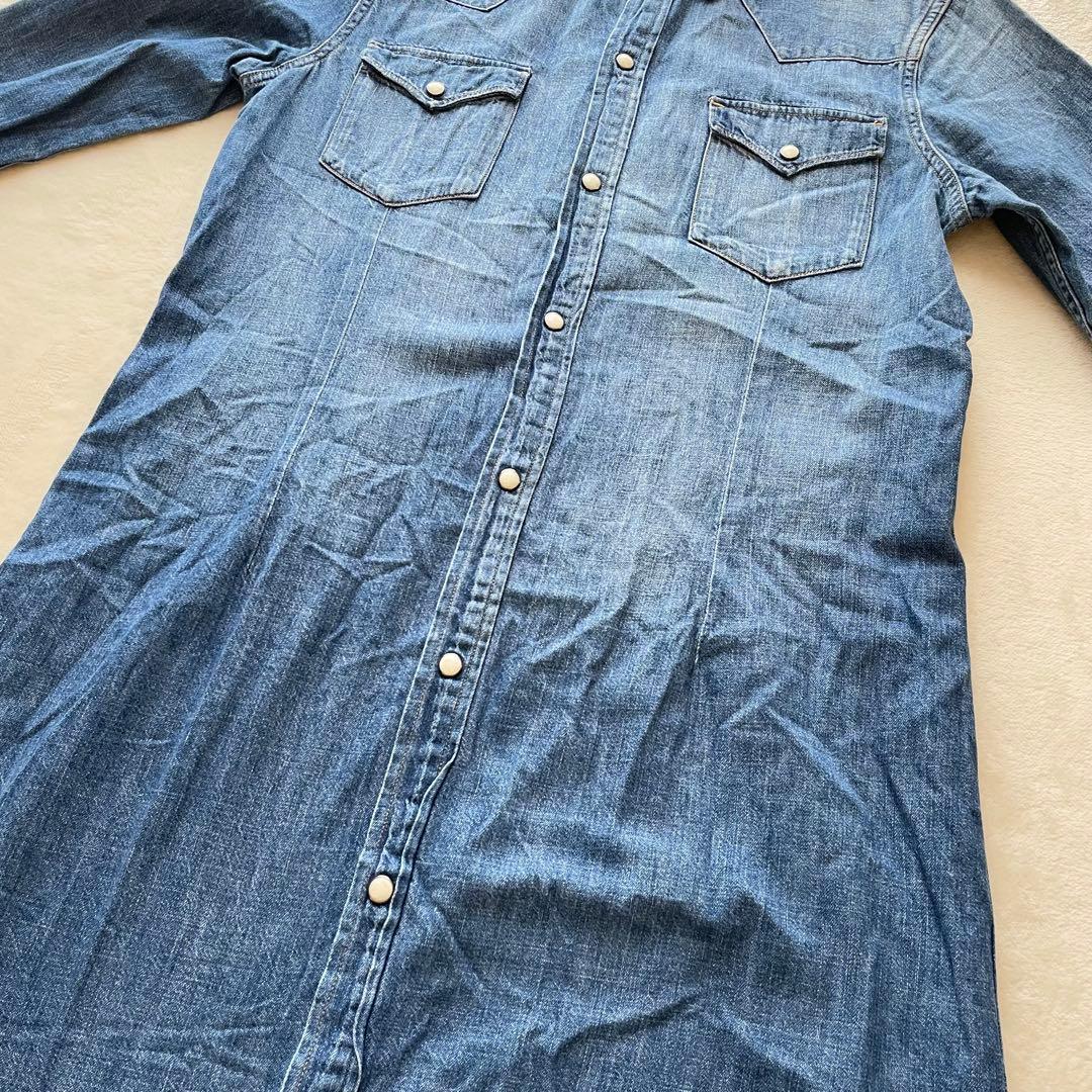 極美品 ポロラルフローレン デニム ウエスタン シャツドレス ワンピース M