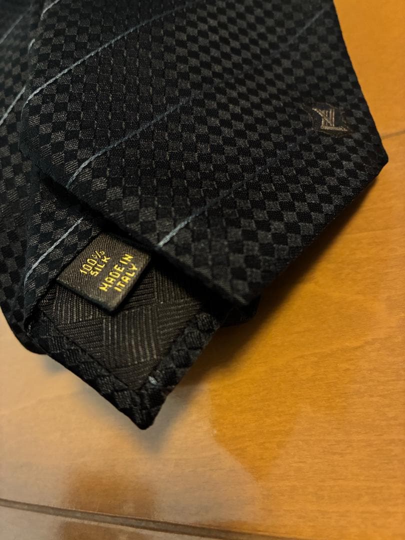 Louis Vuitton ルイヴィトン　ブラック チェック柄 ネクタイ