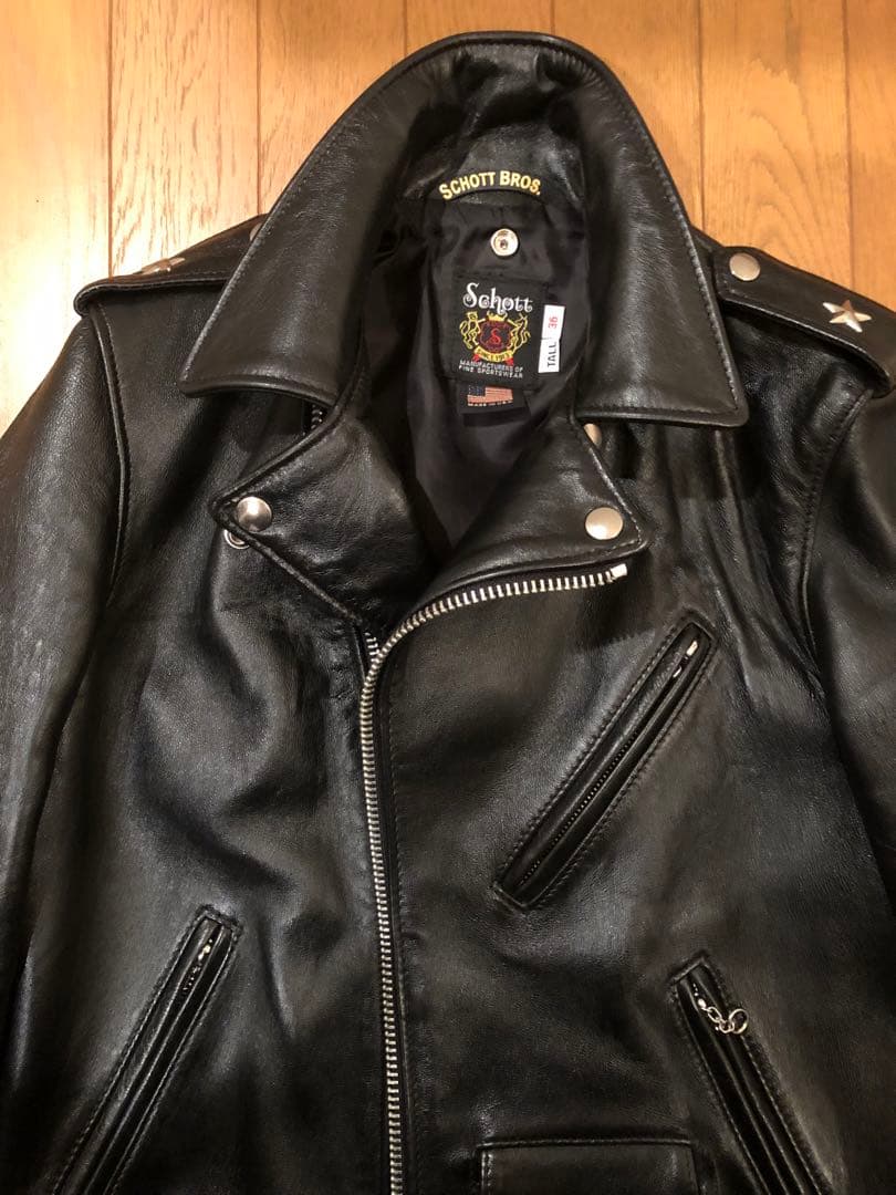 極美品 schott 217US シープ ワンスター 黒 茶芯 36