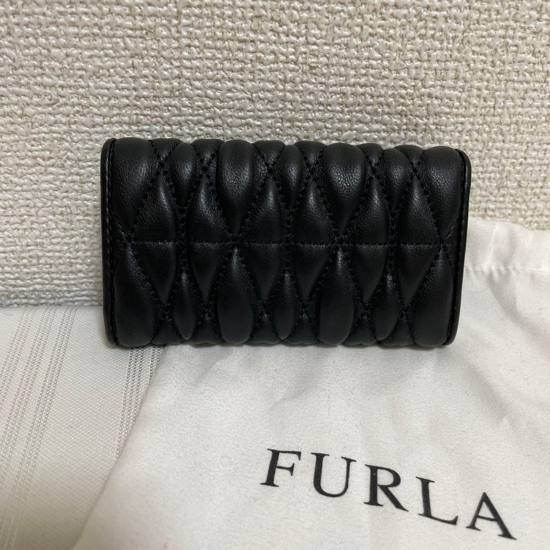 未使用品 FURLA フルラ 6連キーケース レザー 黒