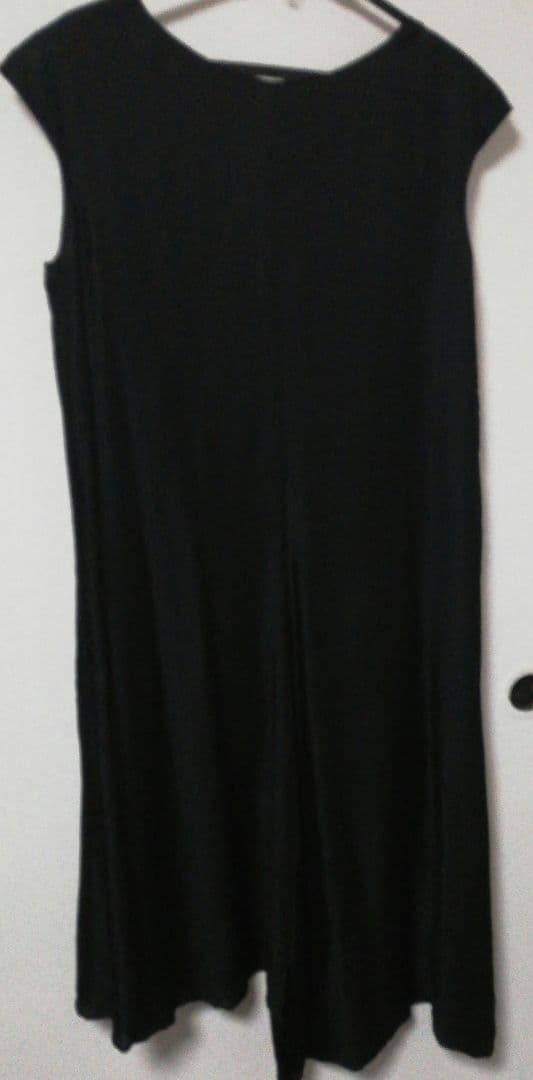 【美品】シンプル 黒 ノースリーブ ロングワンピース　ヨウジヤマモト