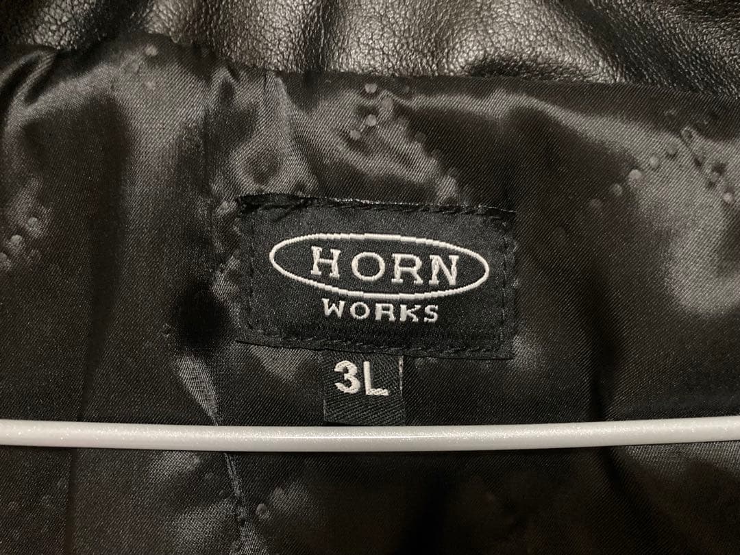 HORN WORKS シングルライダースジャケット 3L キルティング 黒