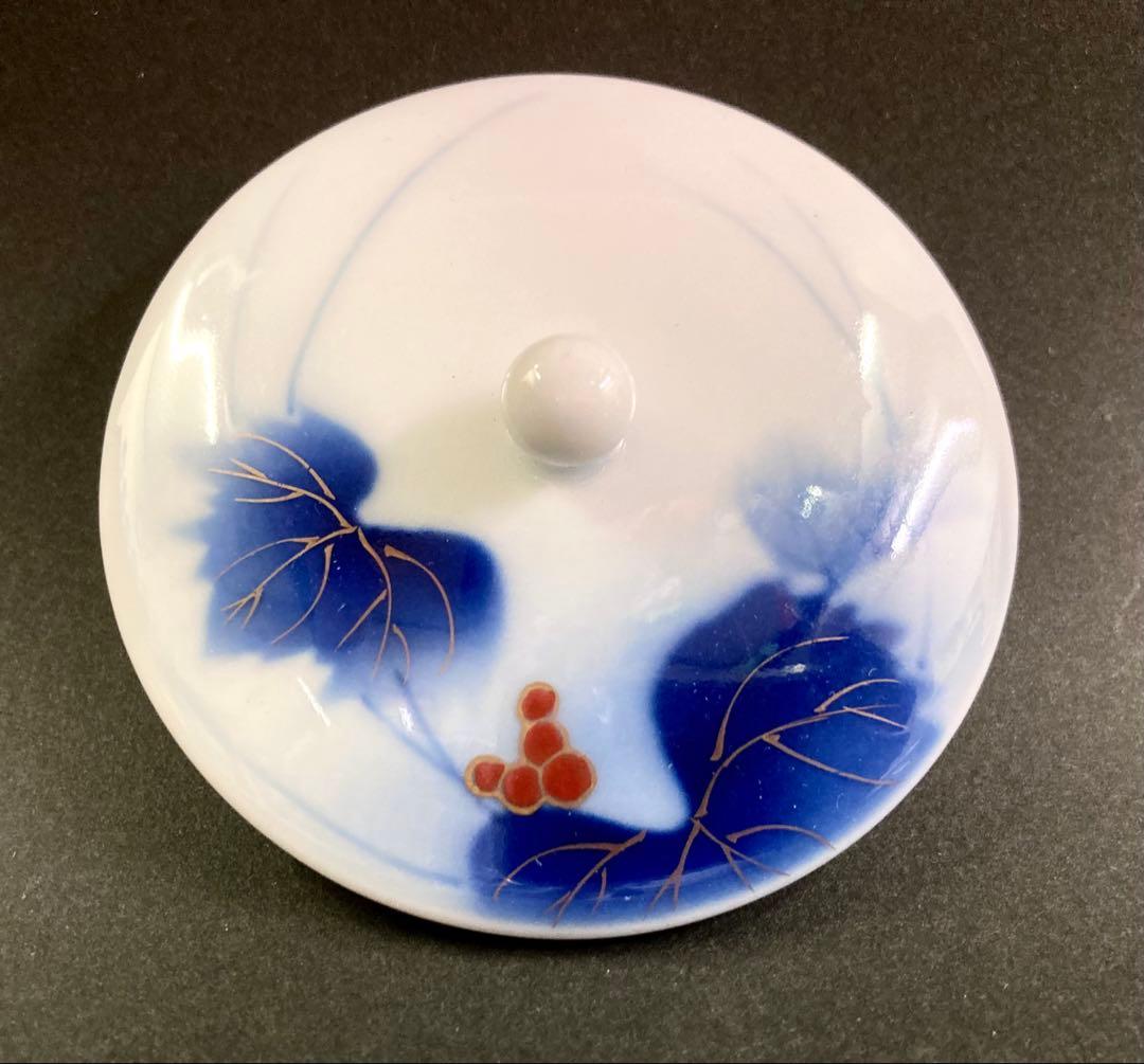 有田焼　宮内庁御用達　深川製磁　茶器揃　急須と蓋付茶碗5客　染錦葡萄　古い物です