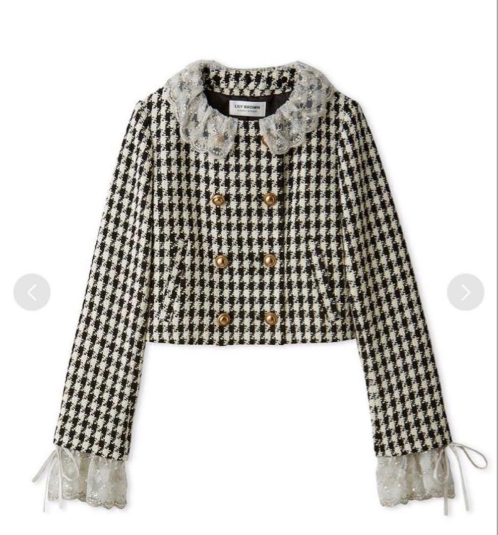 新品✨LILY BROWN スカラップビジューアタッチドジャケット