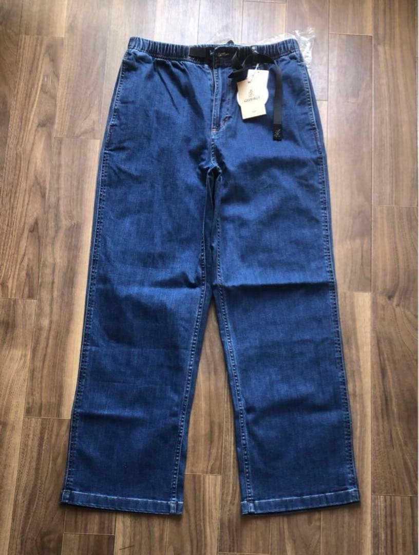 【別注】Gramicci / ルーズ テーパード ストレッチ デニム パンツ L