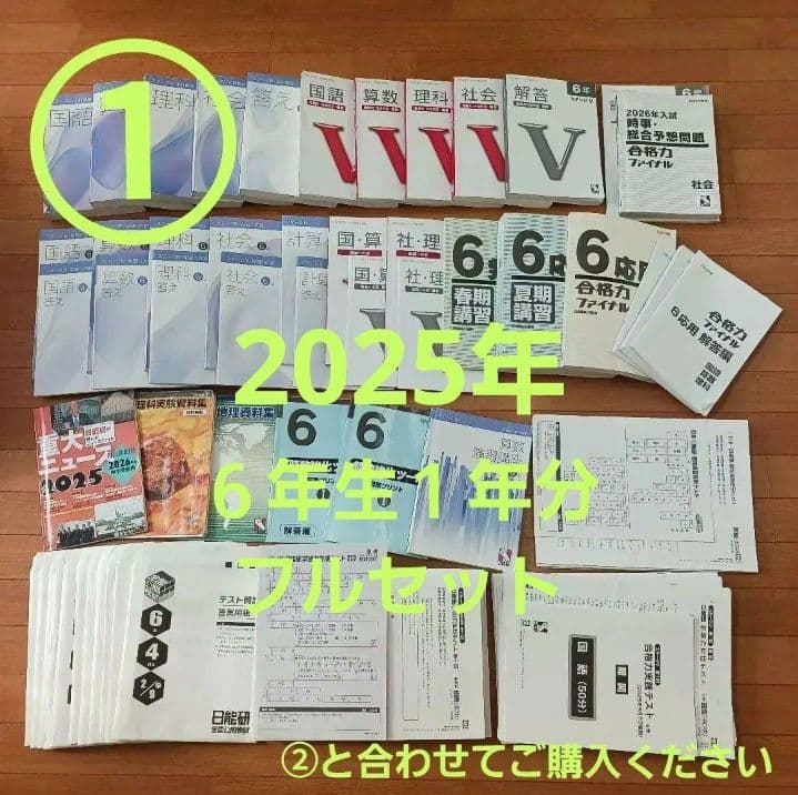 ①【２個口発送】日能研　６年生　全国公開模試　育成　実践テスト　各種テキスト他