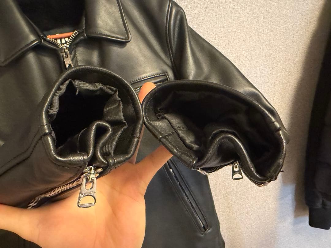 フ*俺様 【美品】Schott 643 襟付きシングルライダース 38 ライナー