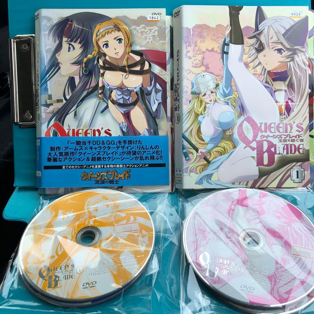 クイーンズブレイド 流浪の戦士　全6巻、玉座を継ぐ者　全6巻　DVD 計12巻